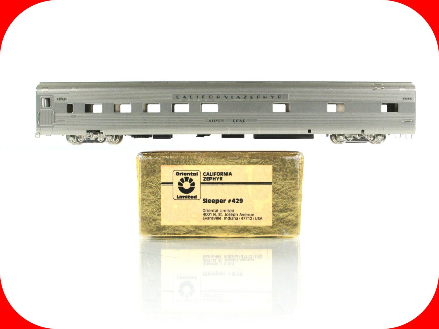 N Scale BRASS ***CB&Q - CALIFORNIA ZEPHYR*** Silver Crag Sleeper -- Oriental 429