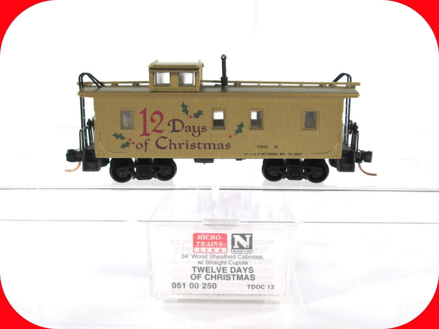 N Scale ***12 DAYS of CHRISTMAS*** 34' Wood Caboose ---- Micro Trains 05100250