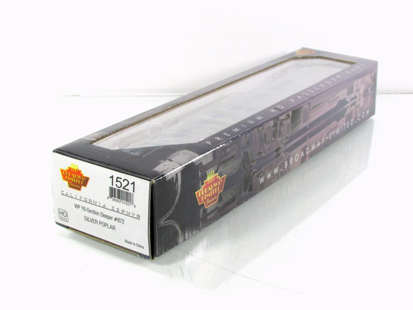 HO Scale ***WP CA ZEPHYR*** SILVER POPLAR Sleeper #872 -- Broadway 1521, Lighted