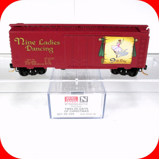 N Scale **NINE LADIES DANCING** 12 Days Christmas Box Car, Micro Trains 02100509