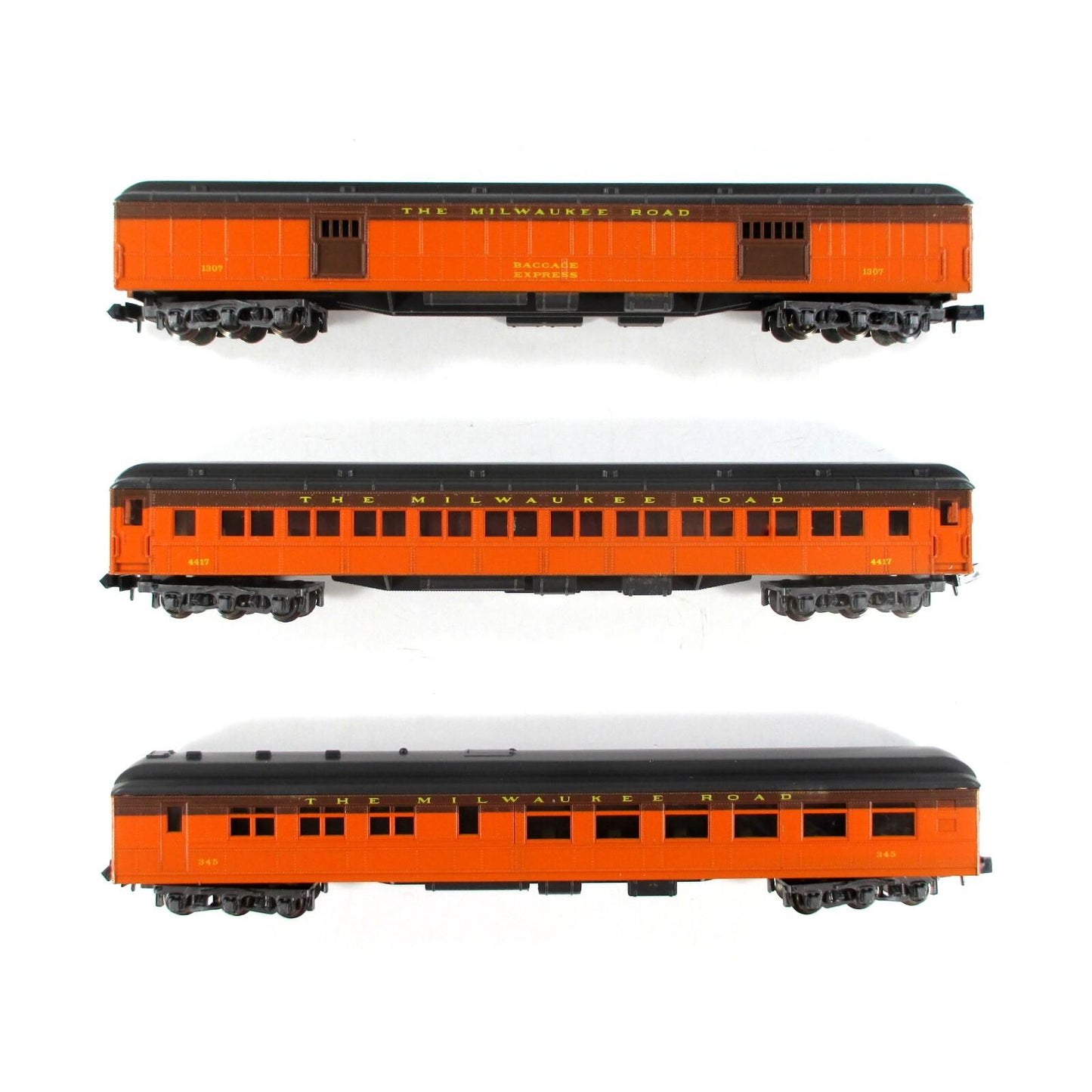 N Scale ***MILWAUKEE ROAD*** Heavyweight 3-Passenger Set - Arnold Rivarossi 0531