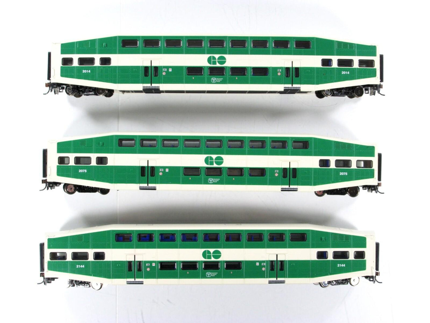 HO Scale **GO TRANSIT** Bombardier Passenger Set #2014,2075,2144 - Athearn 25943