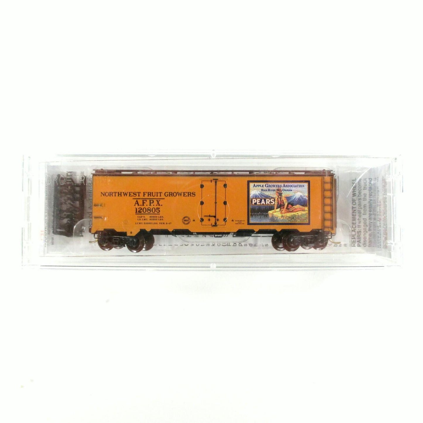 N Scale *AGA INDIAN PEARS* Reefer #05, AFPX #120805 - Micro Trains, Lowell Smith