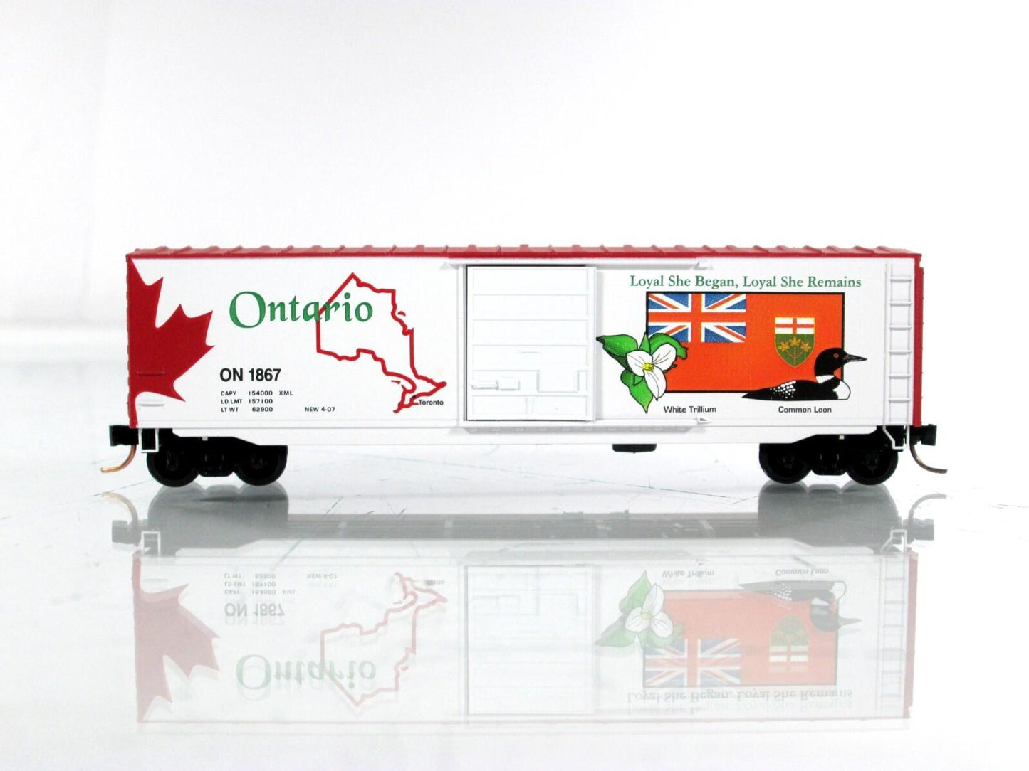 N Scale **ONTARIO** Canadian Provincial Box Car, ON 1867 - Micro Trains 07700156