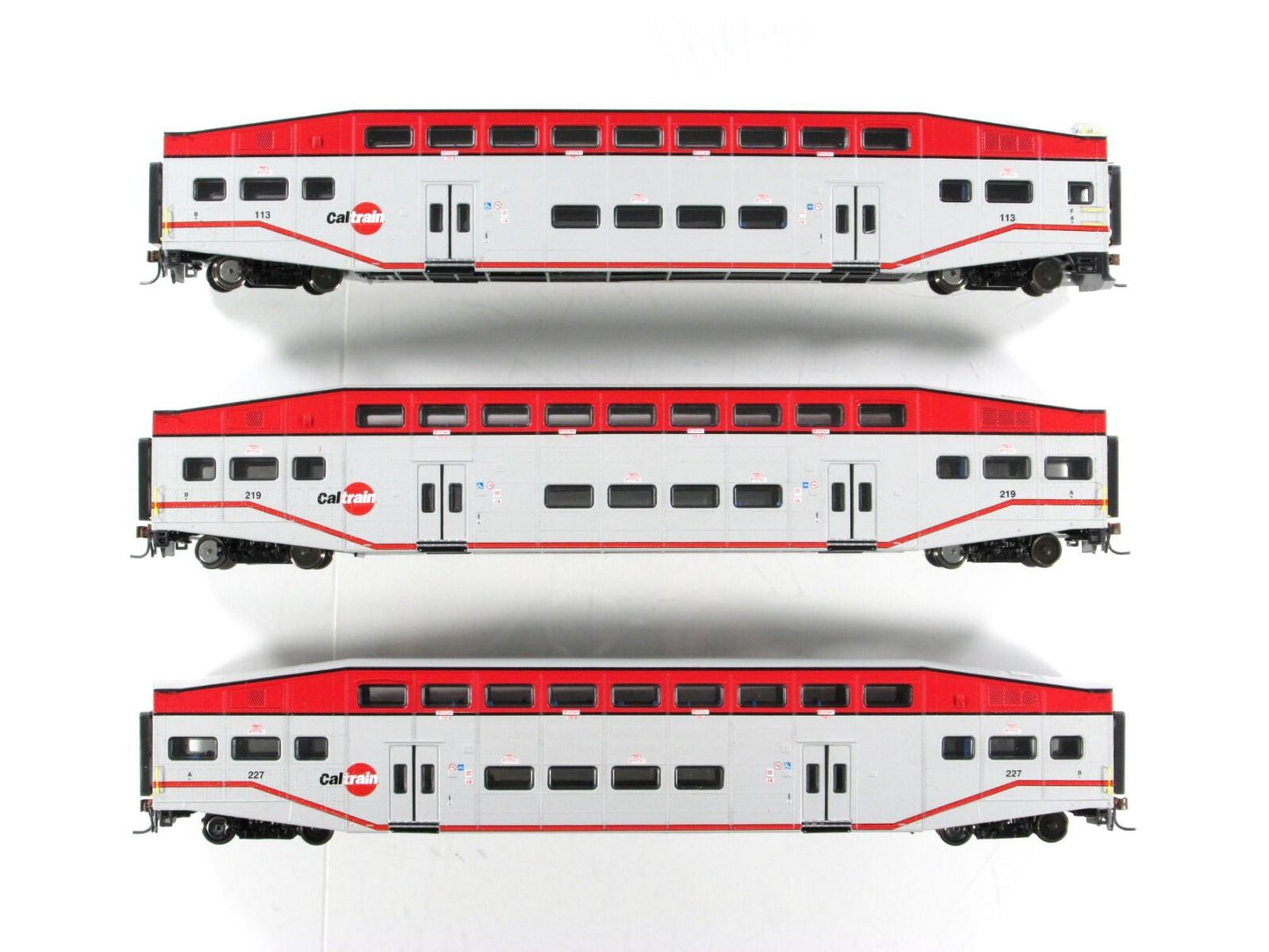 HO Scale ***CALTRAIN*** Bombardier Passenger Set #113, 219, 227 -- Athearn 25990