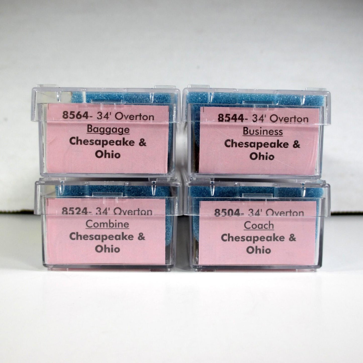 N Scale ***CHESAPEAKE & OHIO*** Overton Old-Time Passenger 4-Pack --- Roundhouse