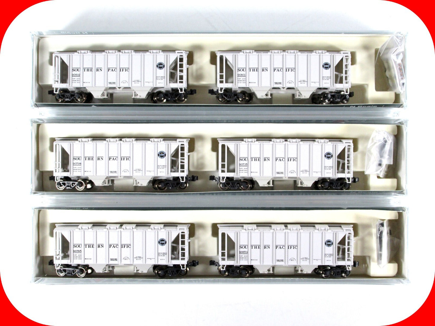 N Scale ***SOUTHERN PACIFIC*** Covered Hopper 6-Pack --- Kato 186-0210,0211,0212