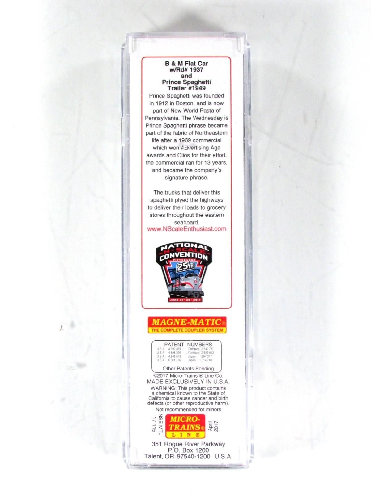 N Scale ***PRINCE SPAGHETTI DAY** Trailer on B&M Flat Car - Micro Trains Special