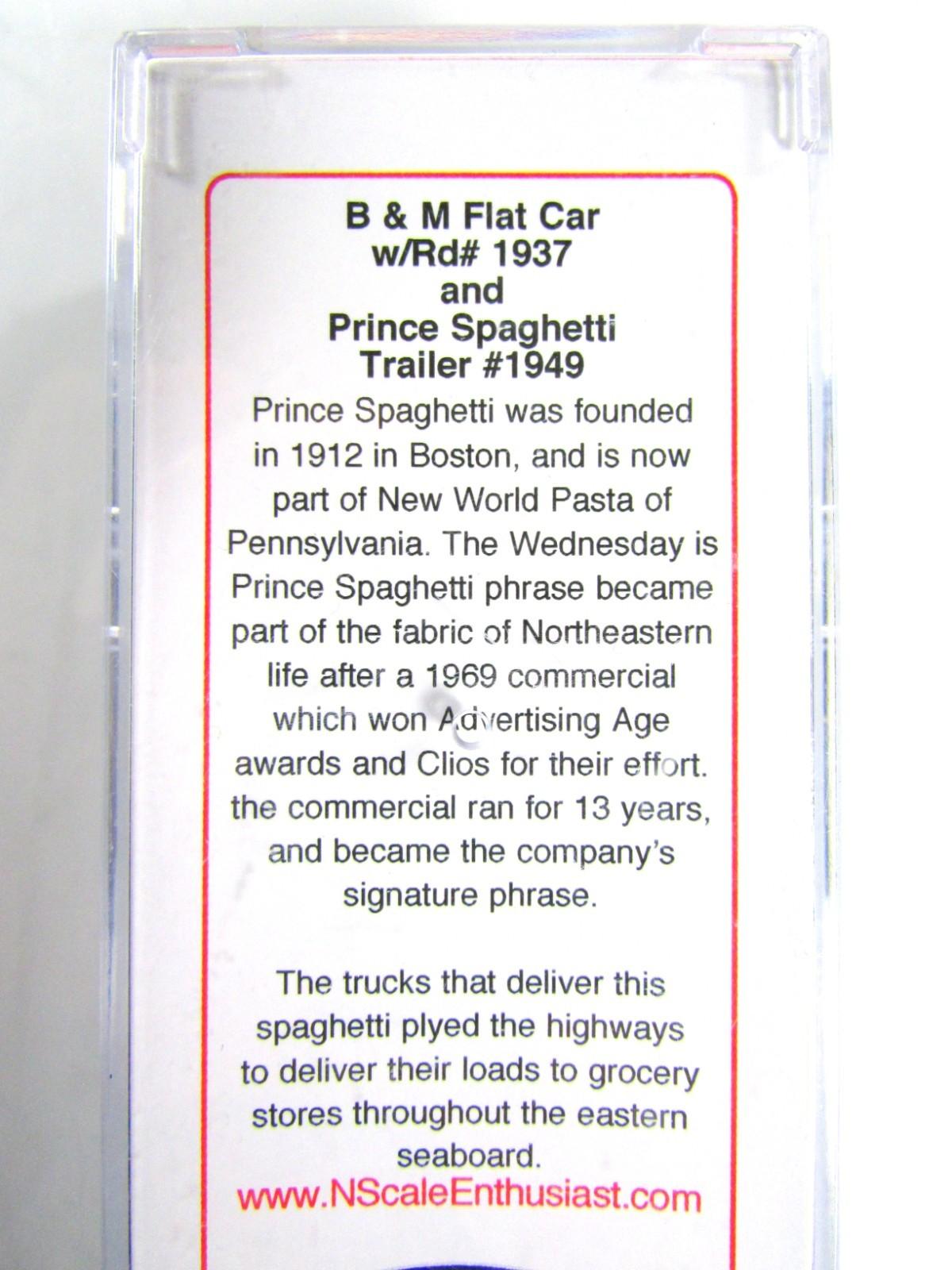 N Scale ***PRINCE SPAGHETTI DAY** Trailer on B&M Flat Car - Micro Trains Special