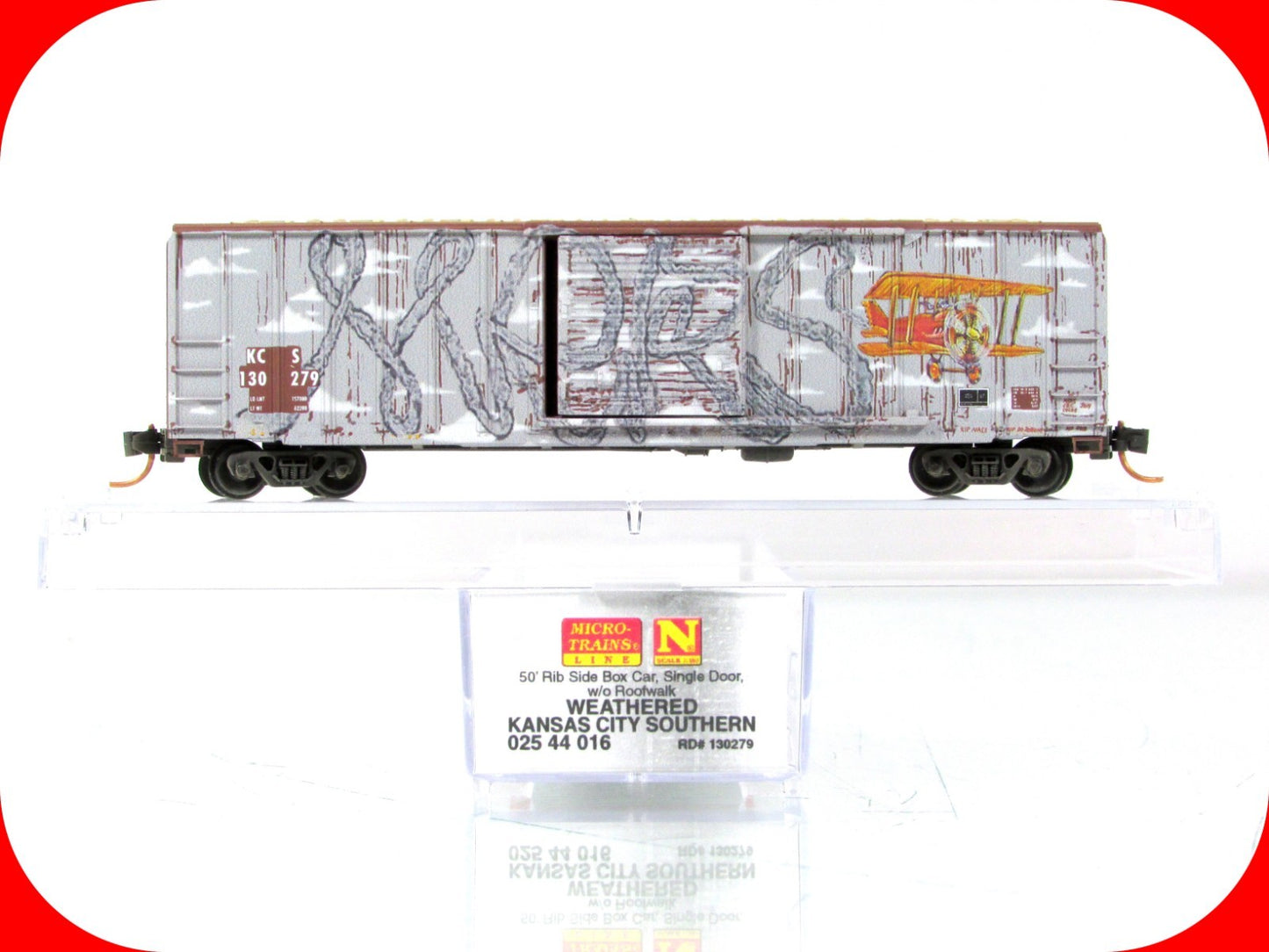 N Scale **KANSAS CITY SOU** Weathered / Graffiti Box Car - Micro Trains 02544016