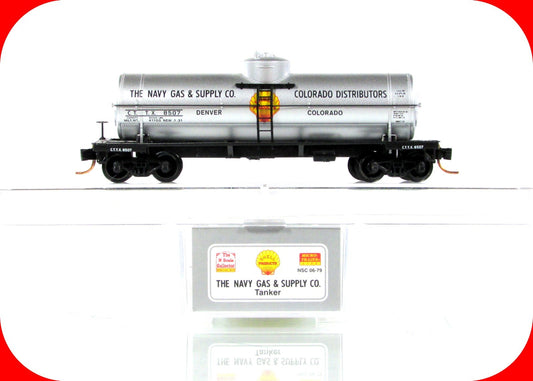 N Scale ***NAVY GAS & SUPPLY*** (Denver) Tank Car #8507 - Micro Trains NSC 06-79