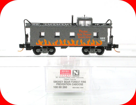 N Scale ***SMOKEY BEAR*** Forest Fire Prevention Caboose - Micro Trains 10000260