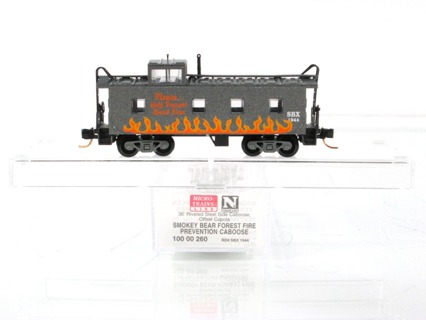 N Scale ***SMOKEY BEAR*** Forest Fire Prevention Caboose - Micro Trains 10000260
