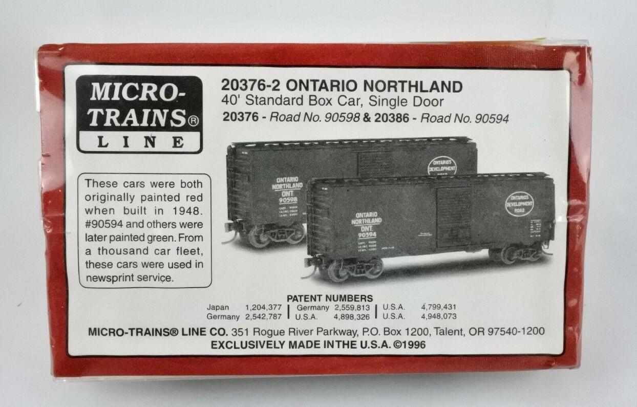 N Scale **ONTARIO NORTHLAND** Box Car 2-pack #90594, 90598 -Micro Trains 20376-2