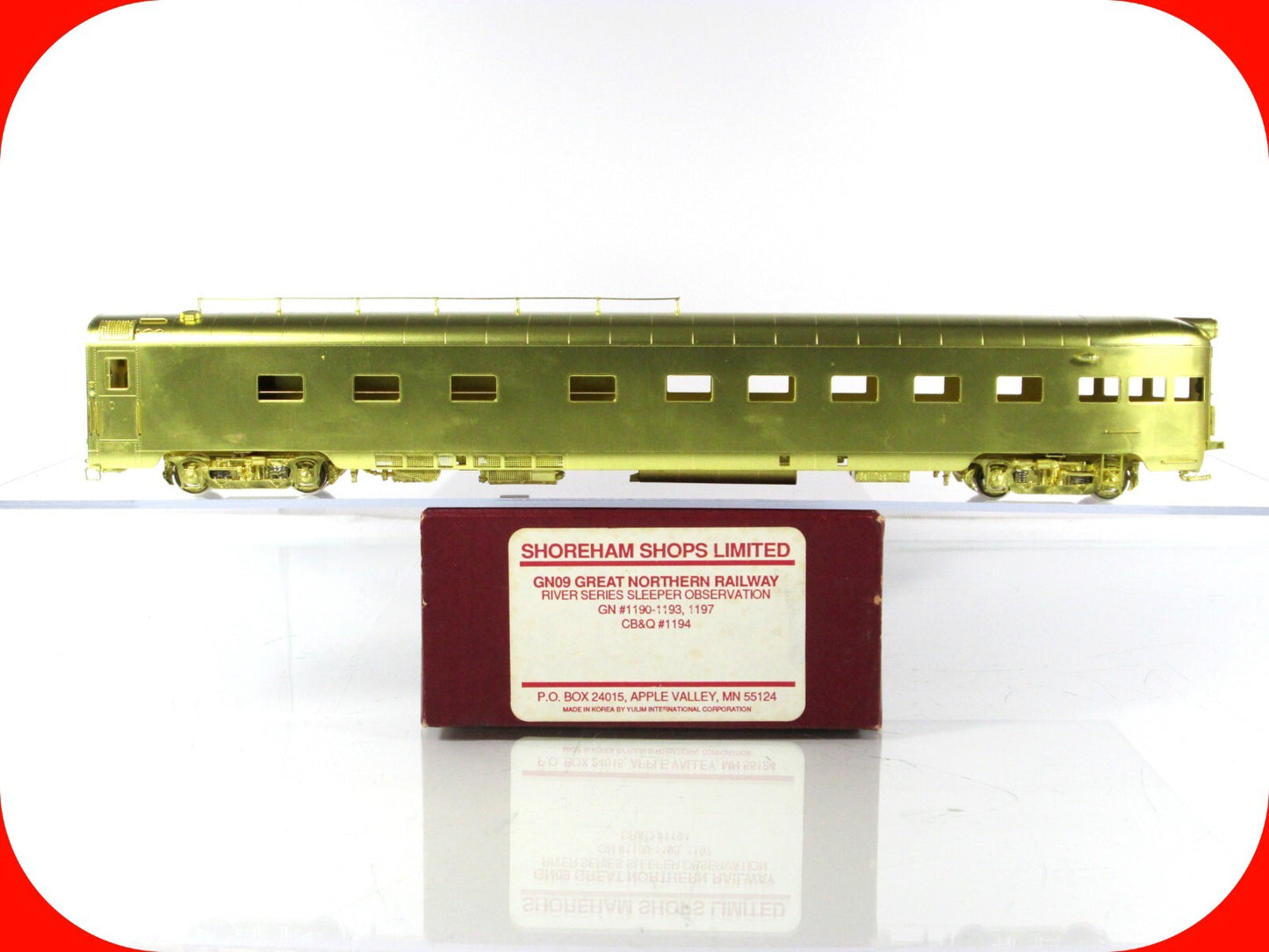 HO Scale BRASS ***GREAT NORTHERN*** Sleeper Observation - SHOREHAM SHOPS - GN09