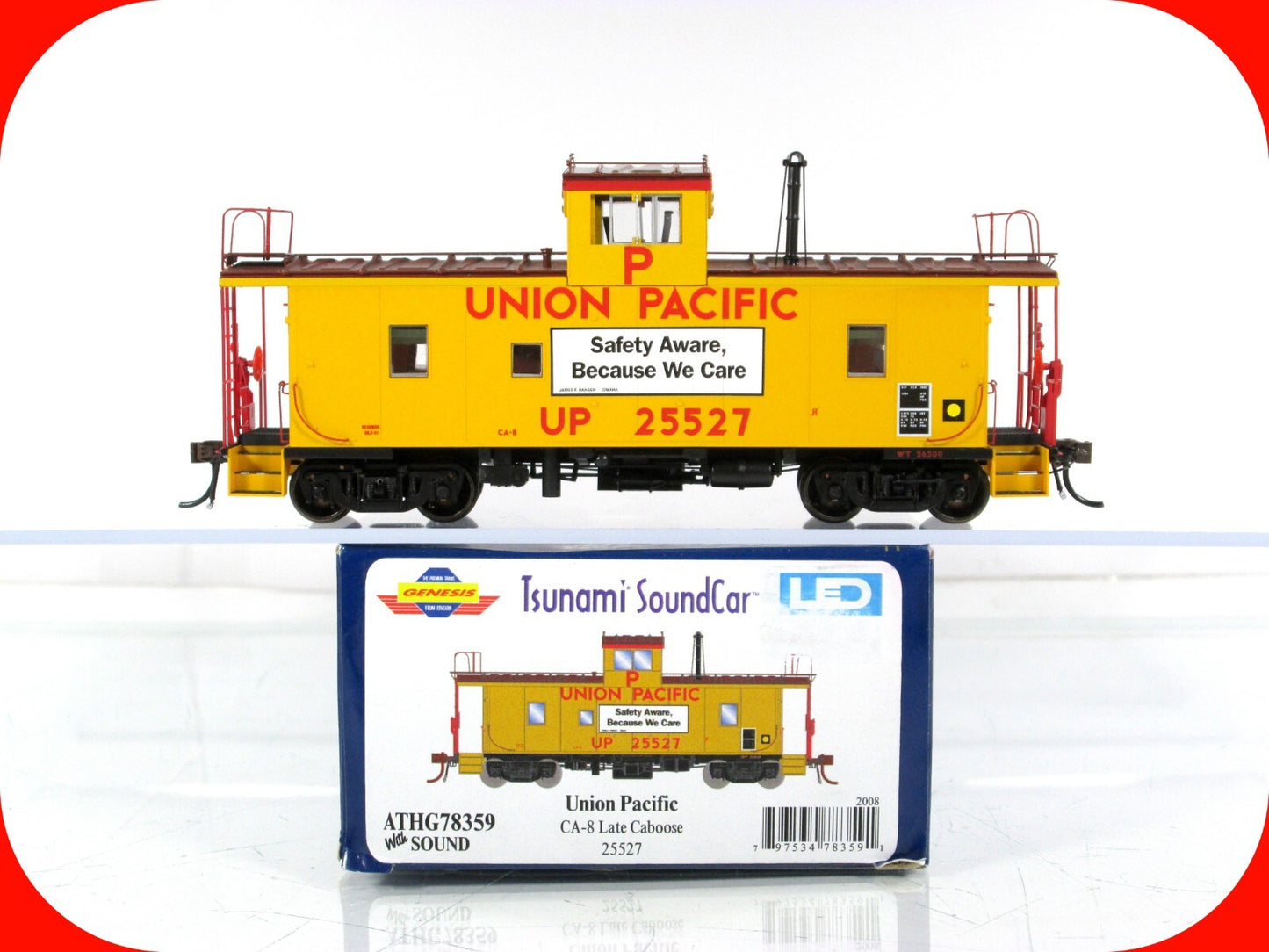 HO Scale **UNION PACIFIC** CA-8 Caboose #25527 - Athearn, DCC Tsunami Sound, LED