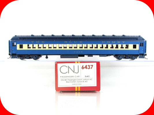 HO Scale ***CNJ BLUE COMET*** 80' Coach *FAYE* --------- Broadway 6437, Lighted