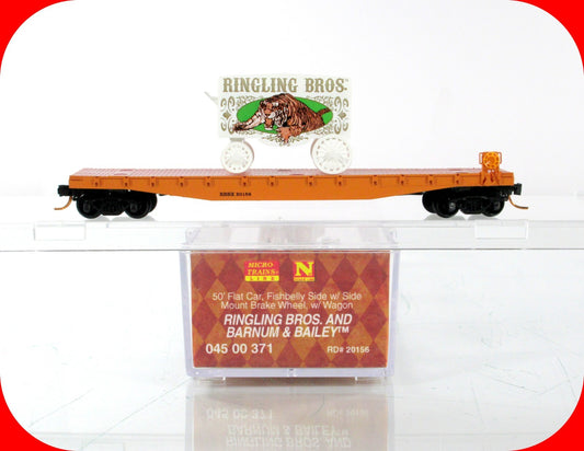 N Scale **RINGLING Bros** Circus Wagon on Flat Car #20156 -Micro Trains 04500371