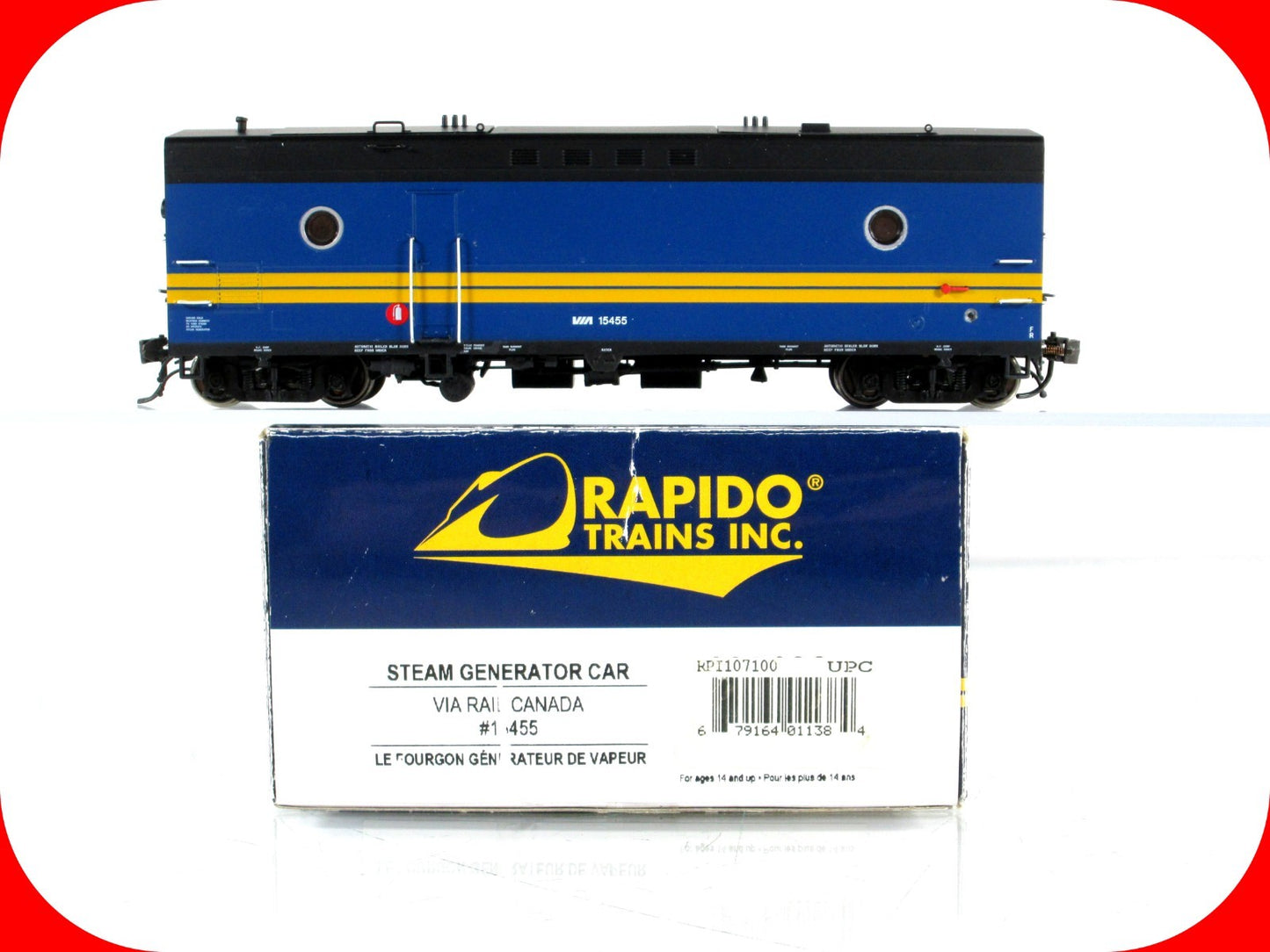 HO Scale ***VIA RAIL CANADA*** Steam Generator #15455 - Rapido 107100