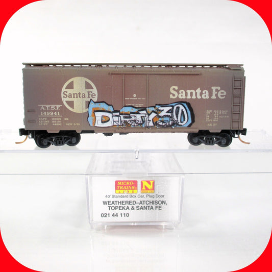 N Scale **SANTA FE** Weathered Graffiti Box Car, #149941 -Micro Trains 02144110