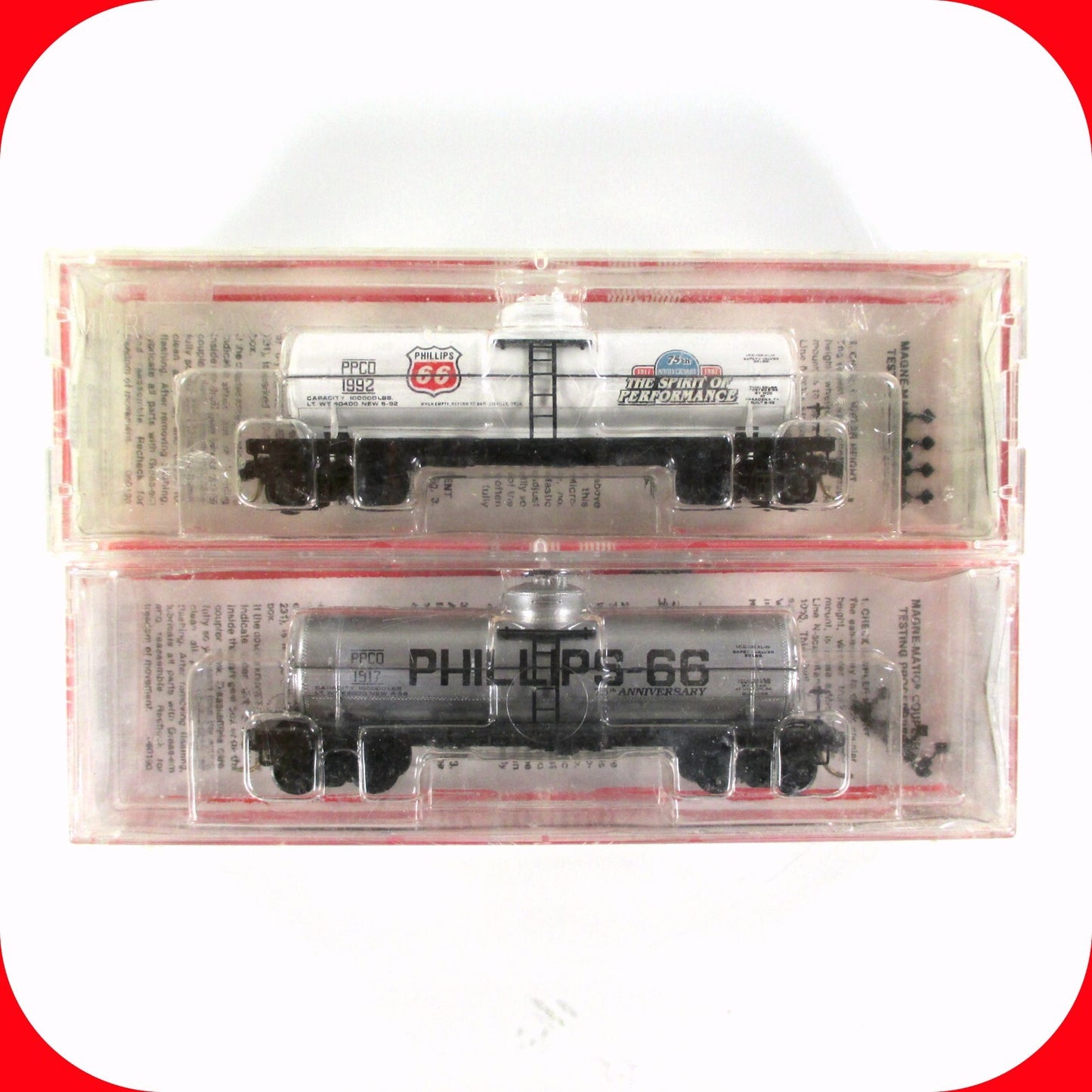 N Scale ***PHILLIPS 66*** Tank Car Set #1917, 1992 ---- Micro Trains Special Run
