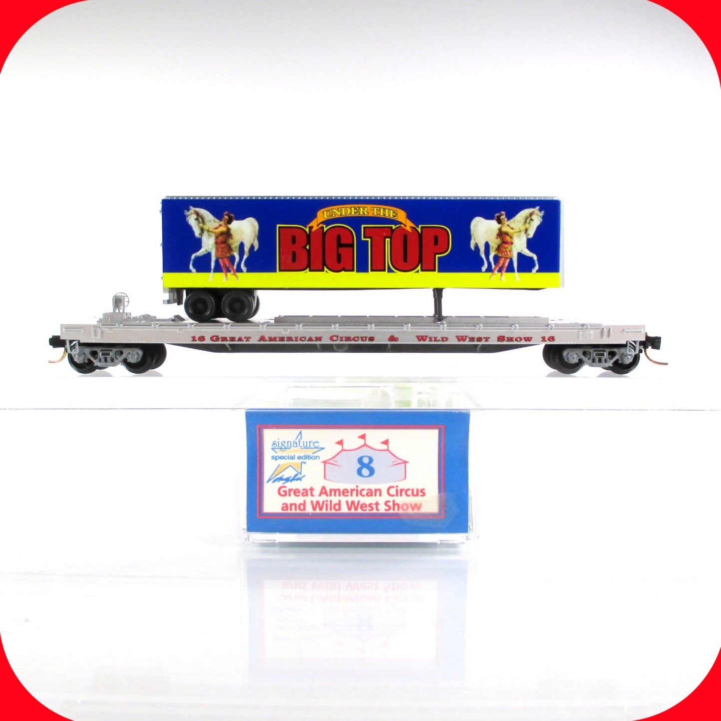 N Scale ***AMERICAN CIRCUS WILD WEST - BIG TOP*** TOFC #16 - MTL Lowell Smith #8