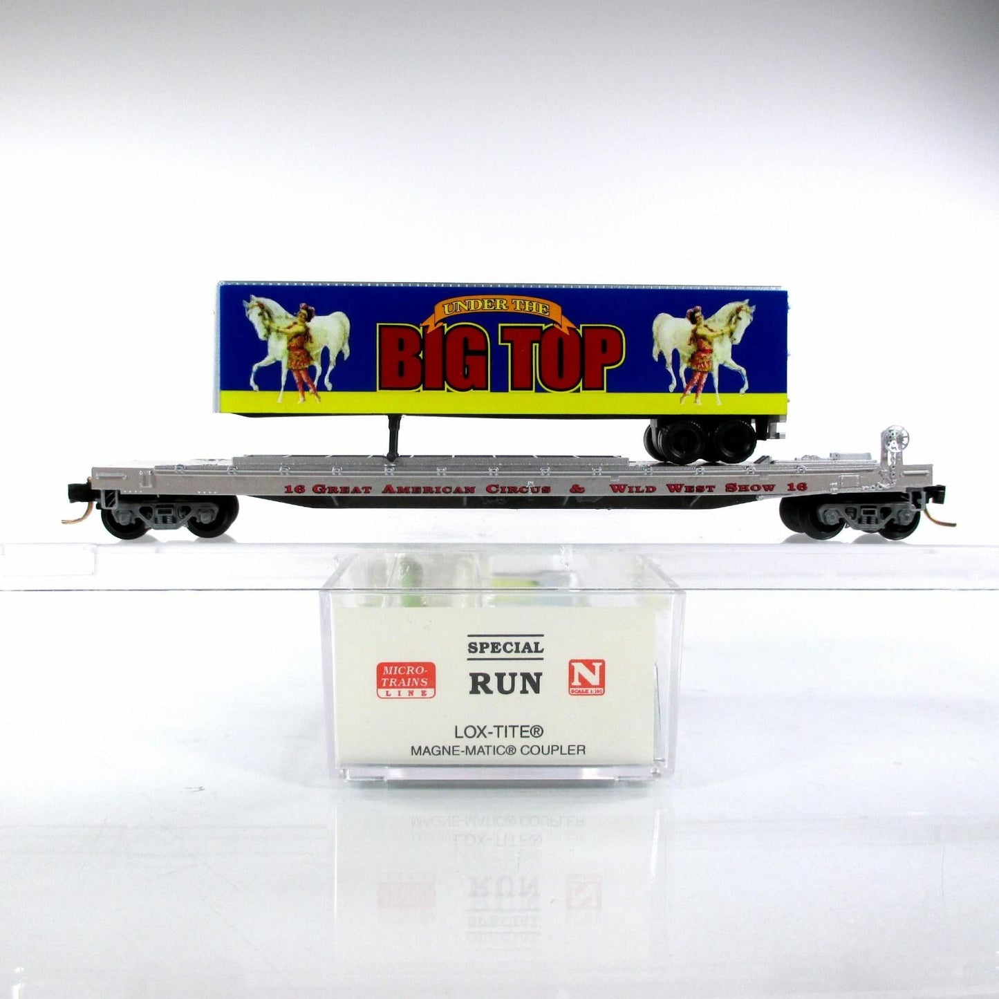 N Scale ***AMERICAN CIRCUS WILD WEST - BIG TOP*** TOFC #16 - MTL Lowell Smith #8