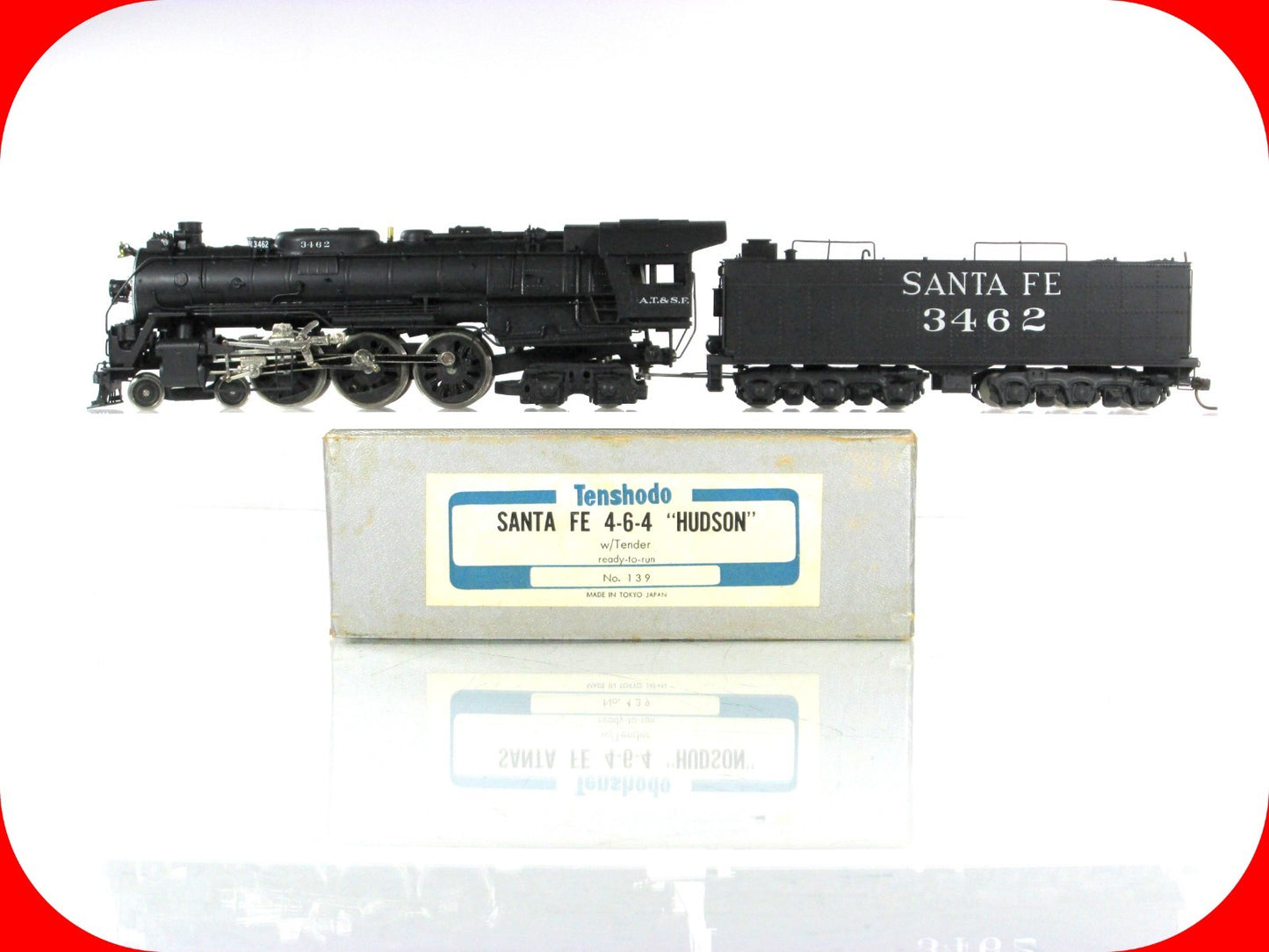 HO Scale BRASS ***SANTA FE*** 4-6-4 Hudson Locomotive #3462 -- Tenshodo 139, PFM