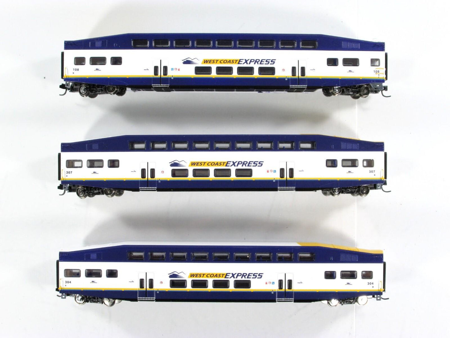 N Scale ***WEST COAST EXPRESS*** Bombardier Passenger 3-Car Set -  Athearn 10164