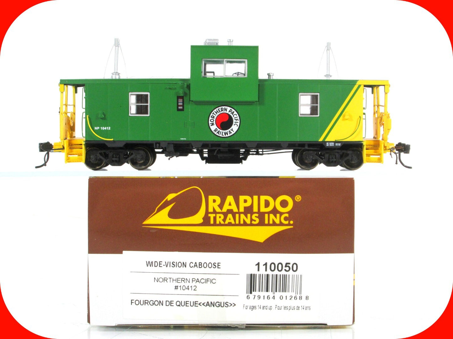 HO Scale **NORTHERN PACIFIC** Wide-Vision Caboose #10412 - Rapido 110050 *Lights