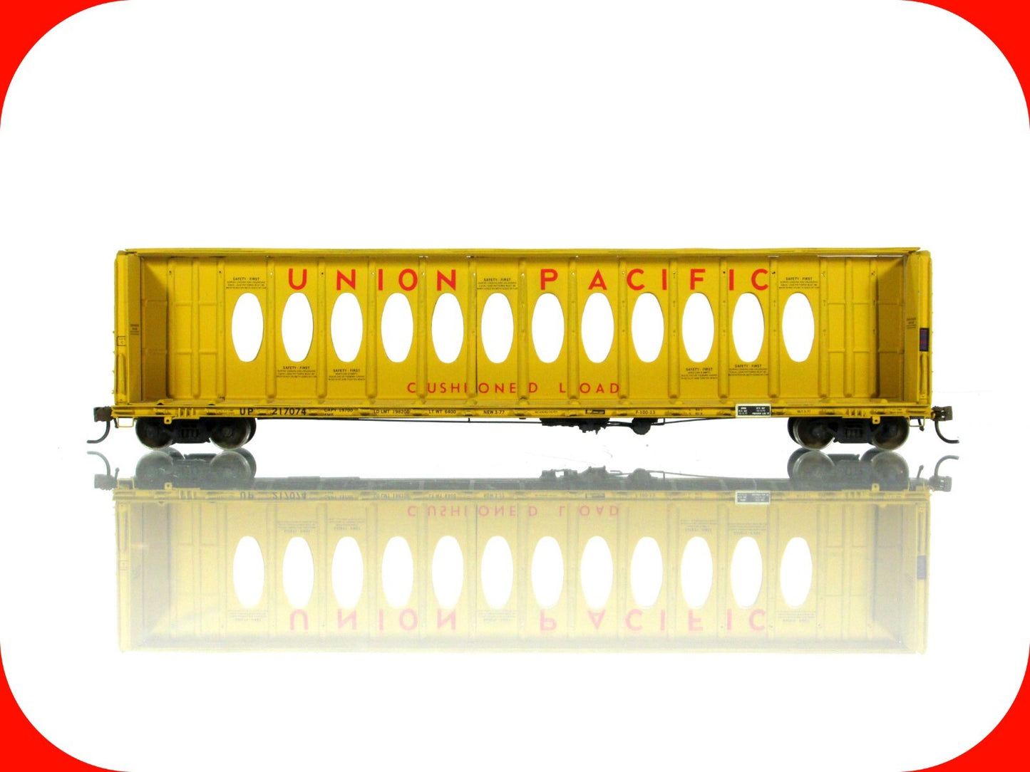 HO Scale BRASS **UNION PACIFIC** 64' Centerbeam Flat - Overland 1349, Knuckle Cp