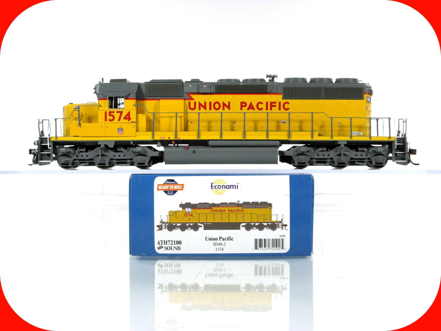 HO Scale **UNION PACIFIC** SD40-2 Locomotive #1574 - Athearn ATH72100, DCC Sound