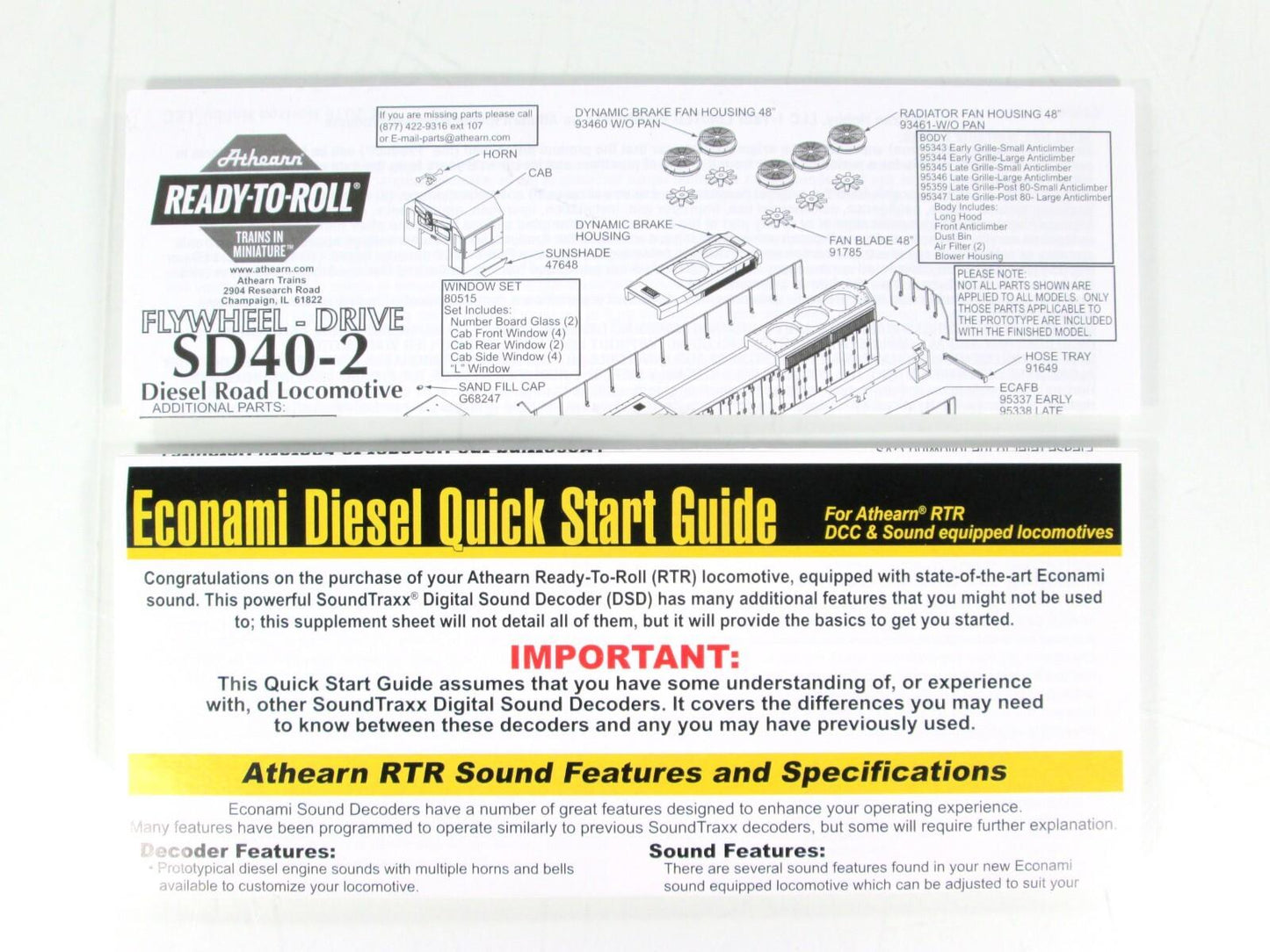 HO Scale **UNION PACIFIC** SD40-2 Locomotive #1574 - Athearn ATH72100, DCC Sound