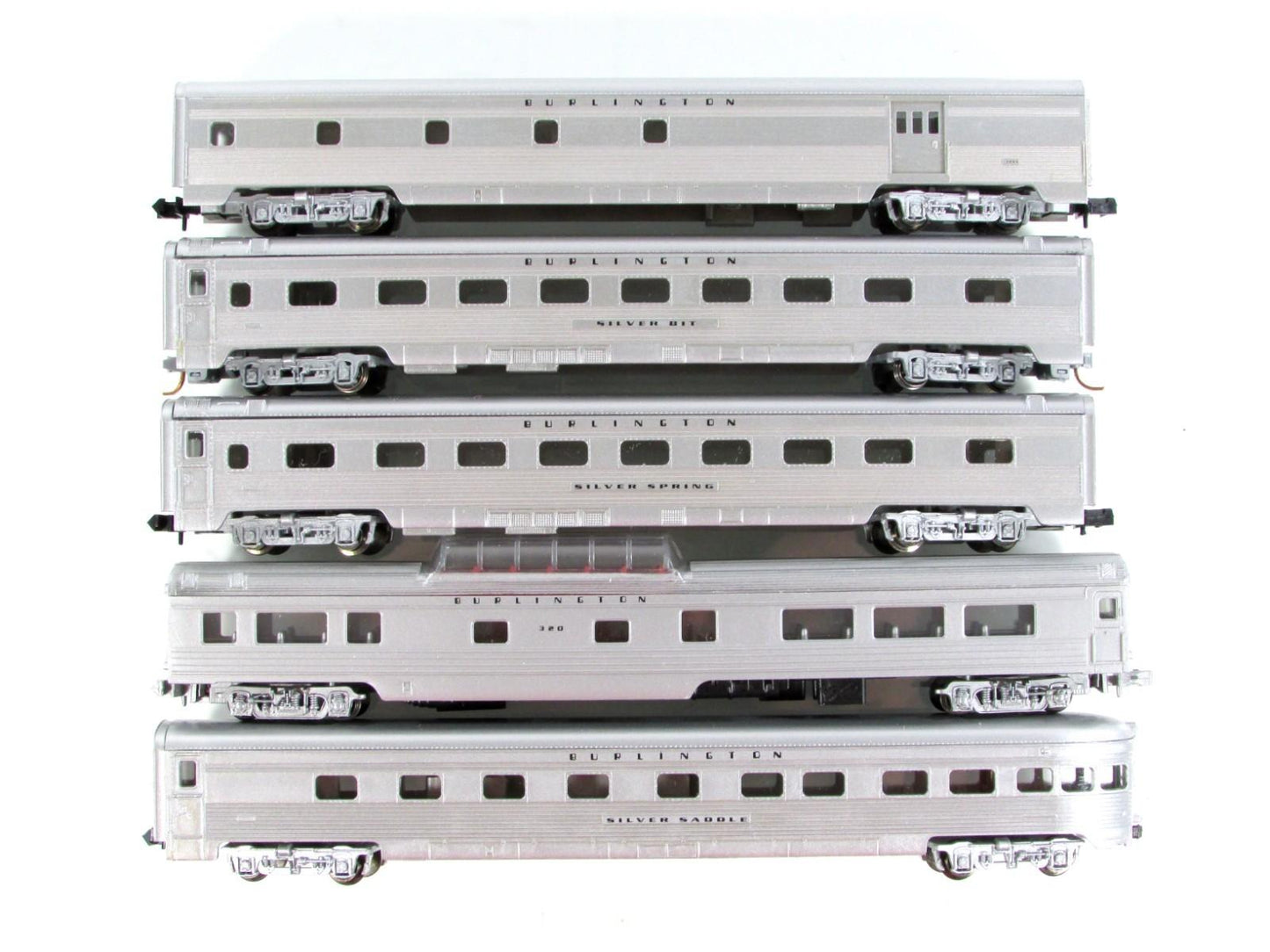 N Scale ***CB&Q BURLINGTON*** Lightweight Passenger 5-Car Set --- Con-Cor 540005
