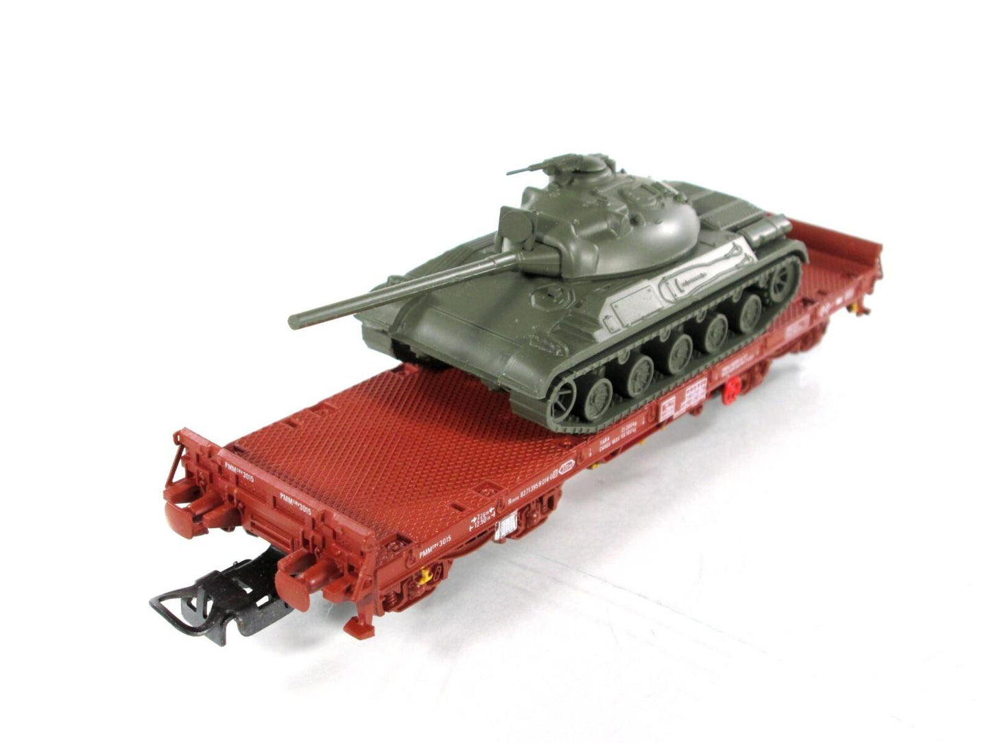 HO Scale ***FRENCH ARMY AMX30 TANK*** on  Flat Car ----- Electrotren 5141 **RARE