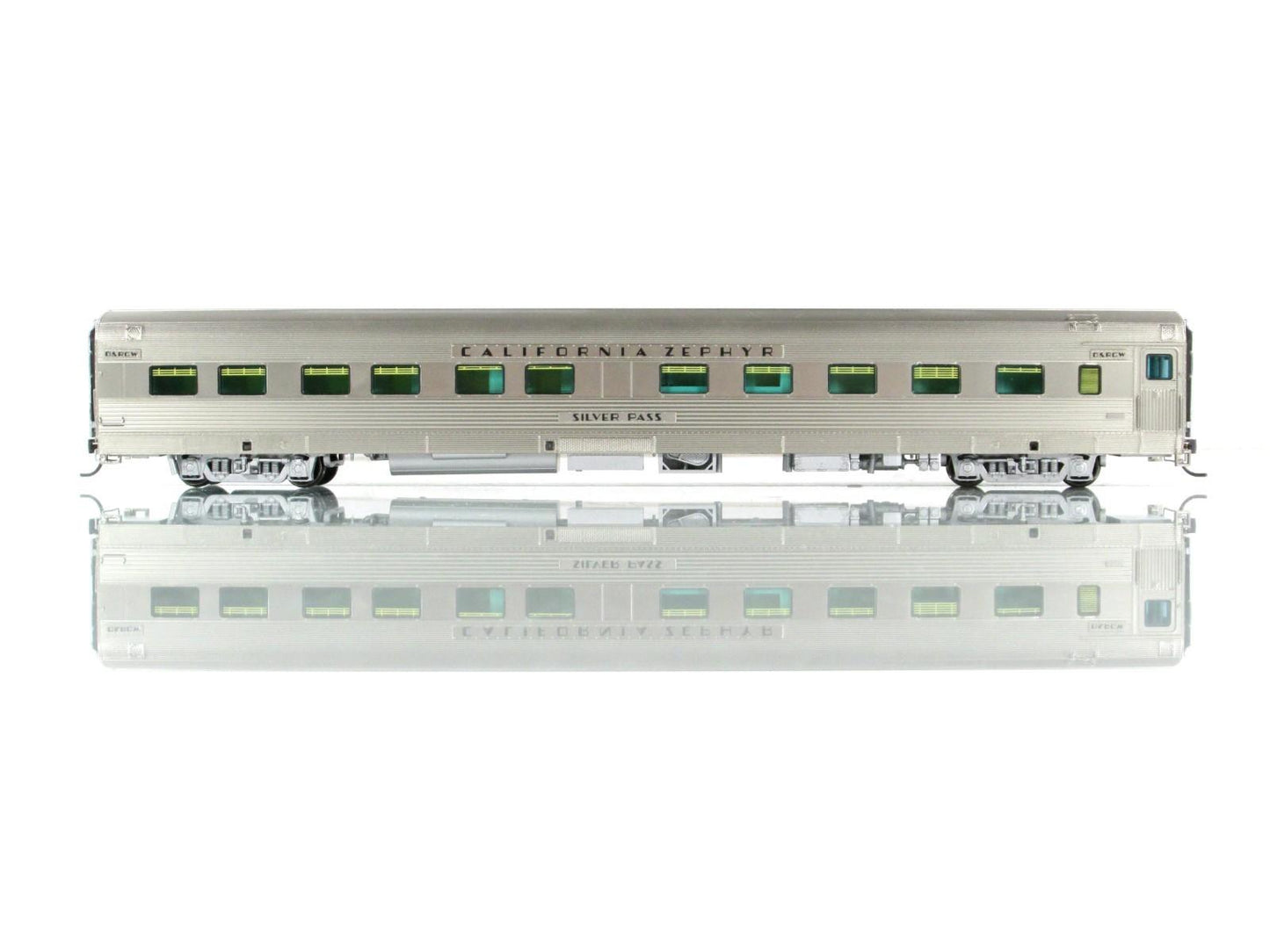 HO Scale ***DRGW CA ZEPHYR*** SILVER PASS Sleeper 1130 --- Broadway 518, Lighted