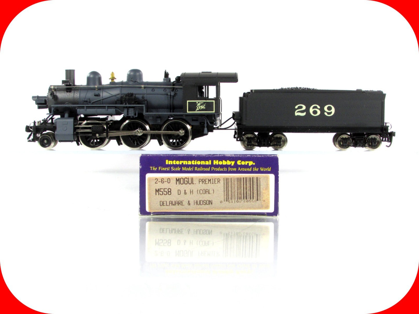 HO Scale ***DELAWARE & HUDSON*** 2-6-0 MOGUL Locomotive #269 - IHC Premiere M558