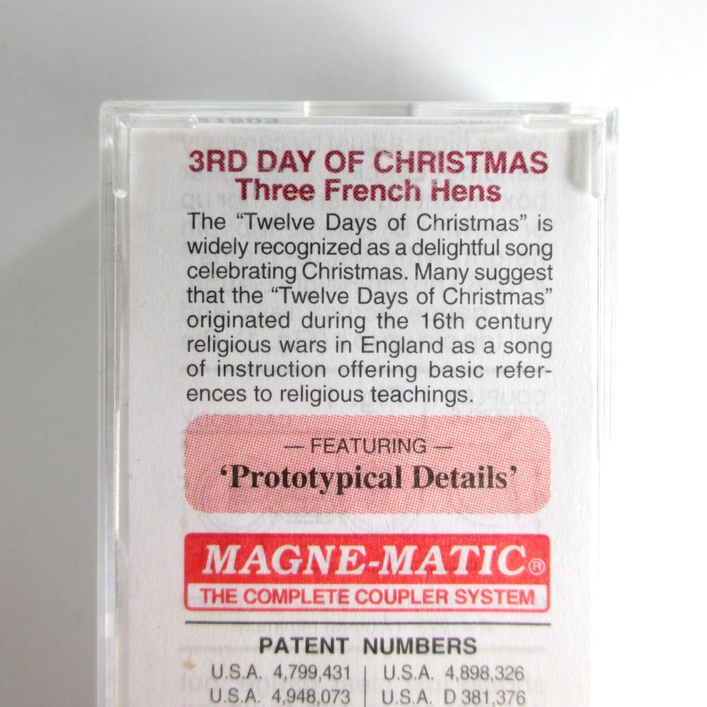 N Scale ***THREE FRENCH HENS*** 12 Days Christmas Box Car --- Micro Trains 21503