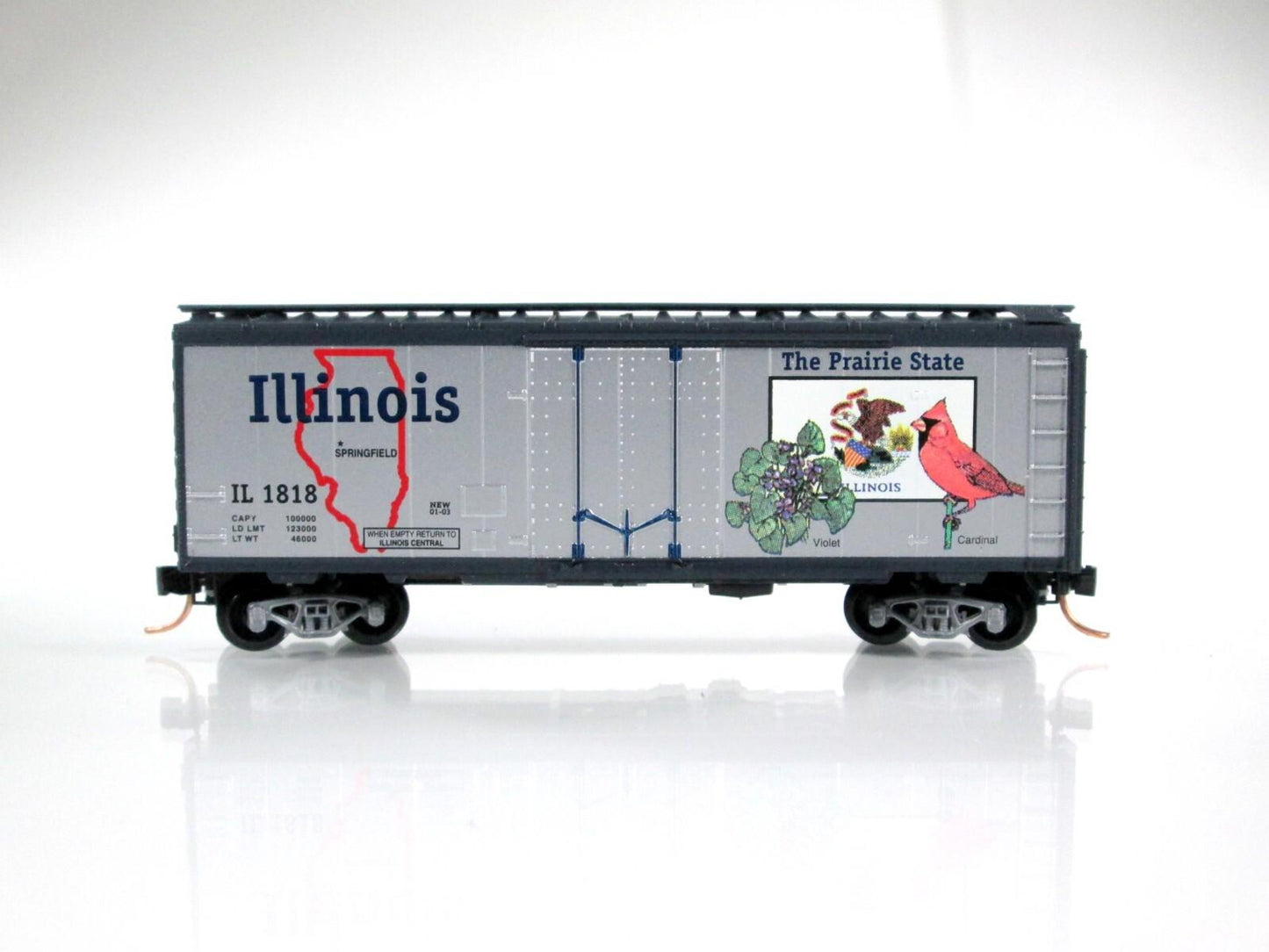 N Scale **ILLINOIS** Prairie State 40' Box Car, IL 1818 -Micro Trains 21320 *NEW