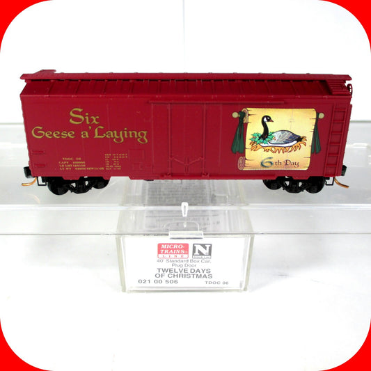N Scale ***SIX GEESE LAYING*** 12 Days Christmas Box Car --Micro Trains 02100506