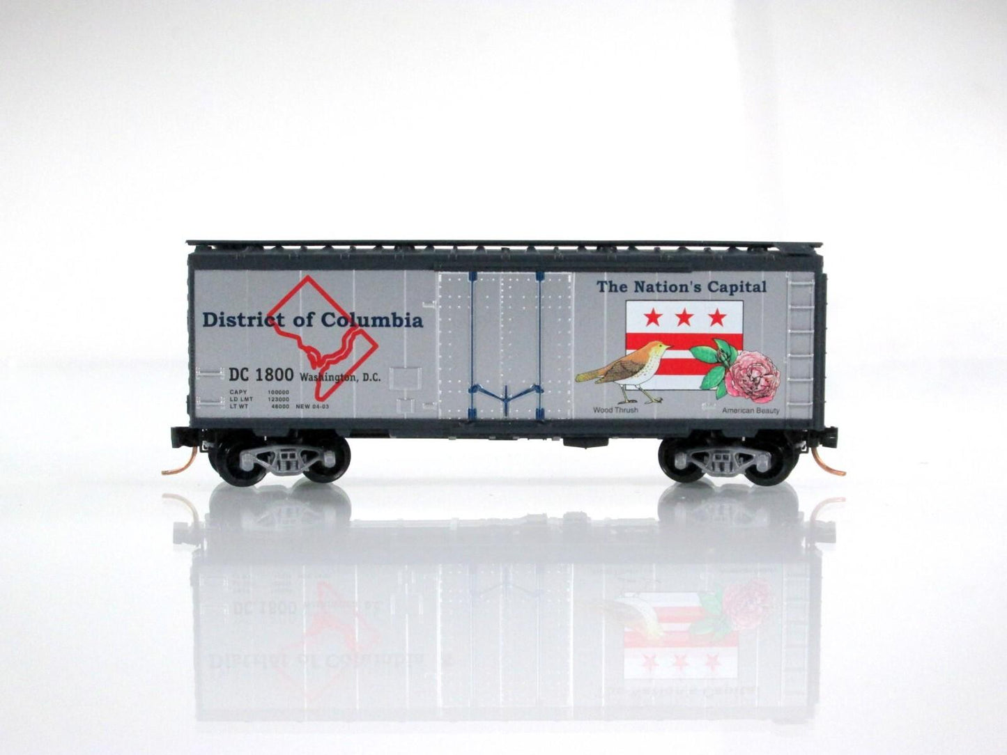 N Scale **DISTRICT of COLUMBIA, Washington DC** Box Car #1800 - Micro Trains NSC