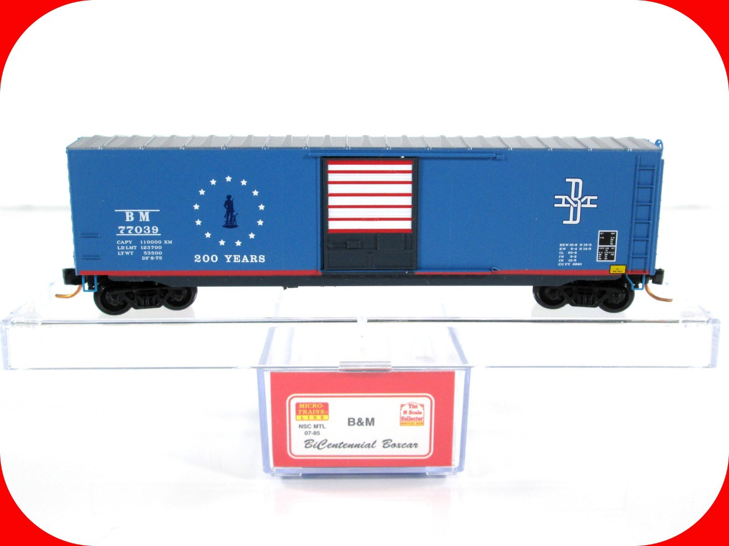 N Scale **BOSTON & MAINE** BICENTENNIAL Box Car - Micro Trains Special NSE 07-85