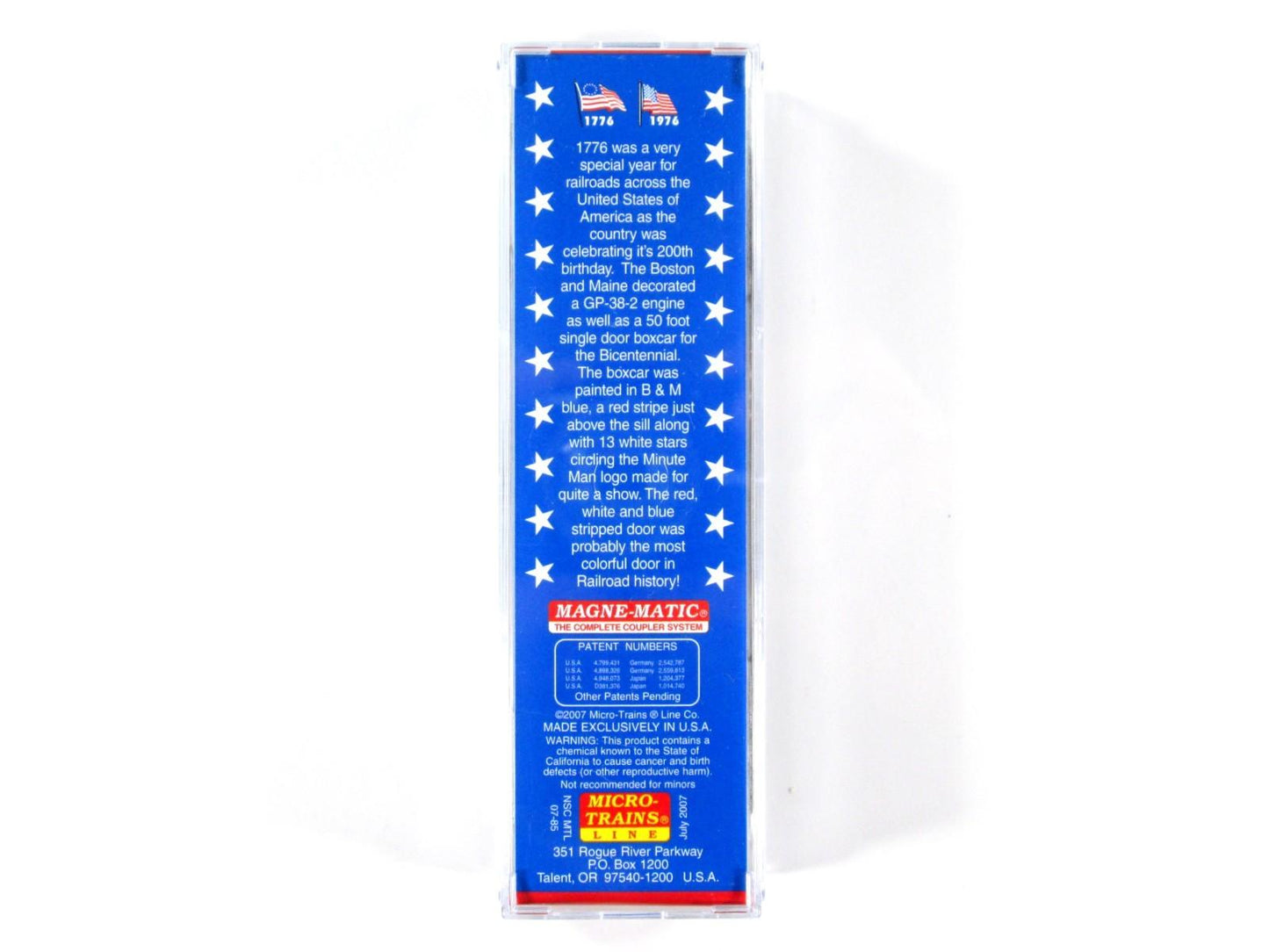 N Scale **BOSTON & MAINE** BICENTENNIAL Box Car - Micro Trains Special NSE 07-85