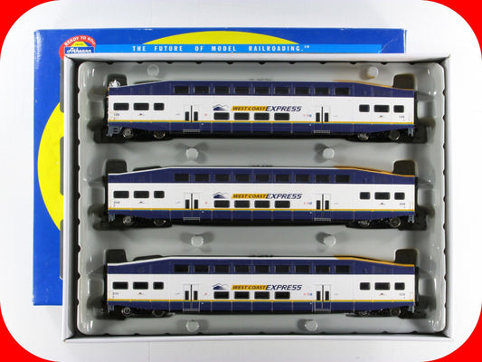 HO Scale ***WEST COAST EXPRESS*** Bombardier Set #106, 208, 220 -- Athearn 25919