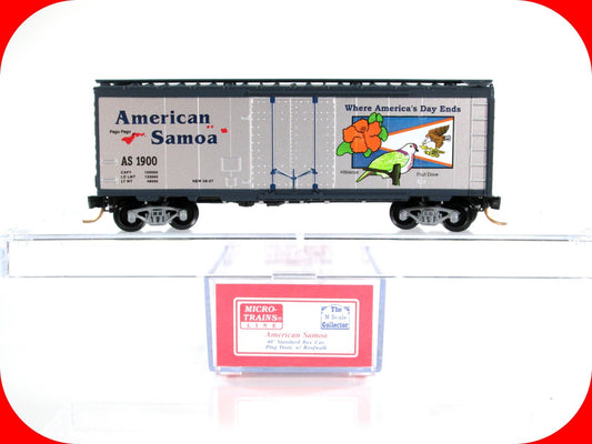 N Scale AMERICAN SAMOA 40' Box Car, AS 1900 -Micro Trains NSC Special Run 07-02