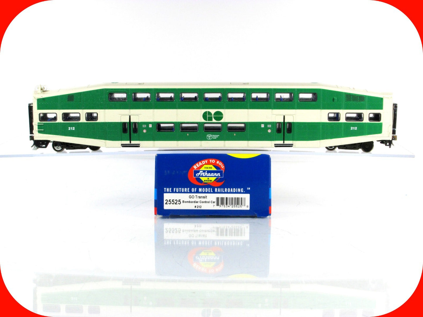 HO Scale ***GO TRANSIT*** Bombardier Passenger Control Car #212 -- Athearn 25525