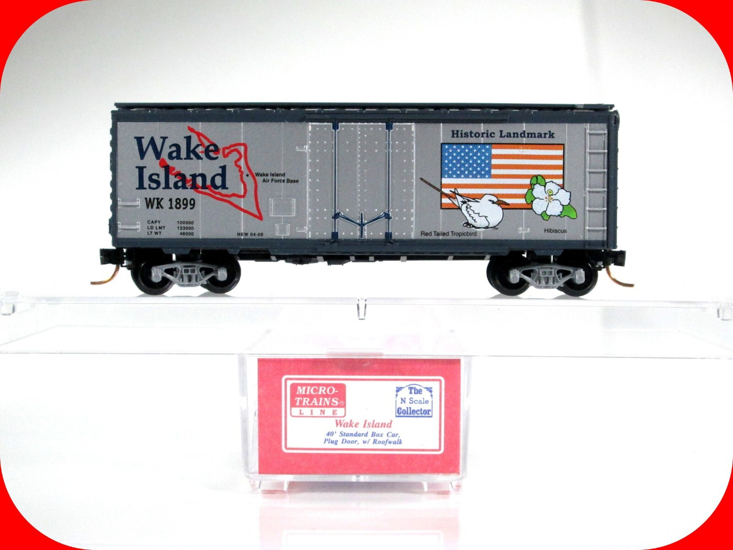 N Scale ***WAKE ISLAND*** 40' Box Car, WK 1899 ---- Micro Trains NSC Special Run