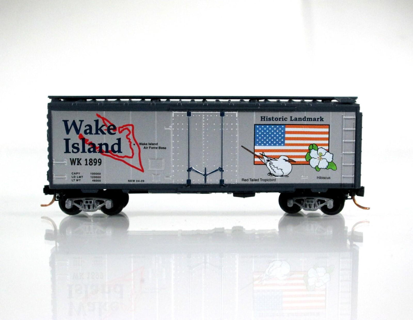 N Scale ***WAKE ISLAND*** 40' Box Car, WK 1899 ---- Micro Trains NSC Special Run