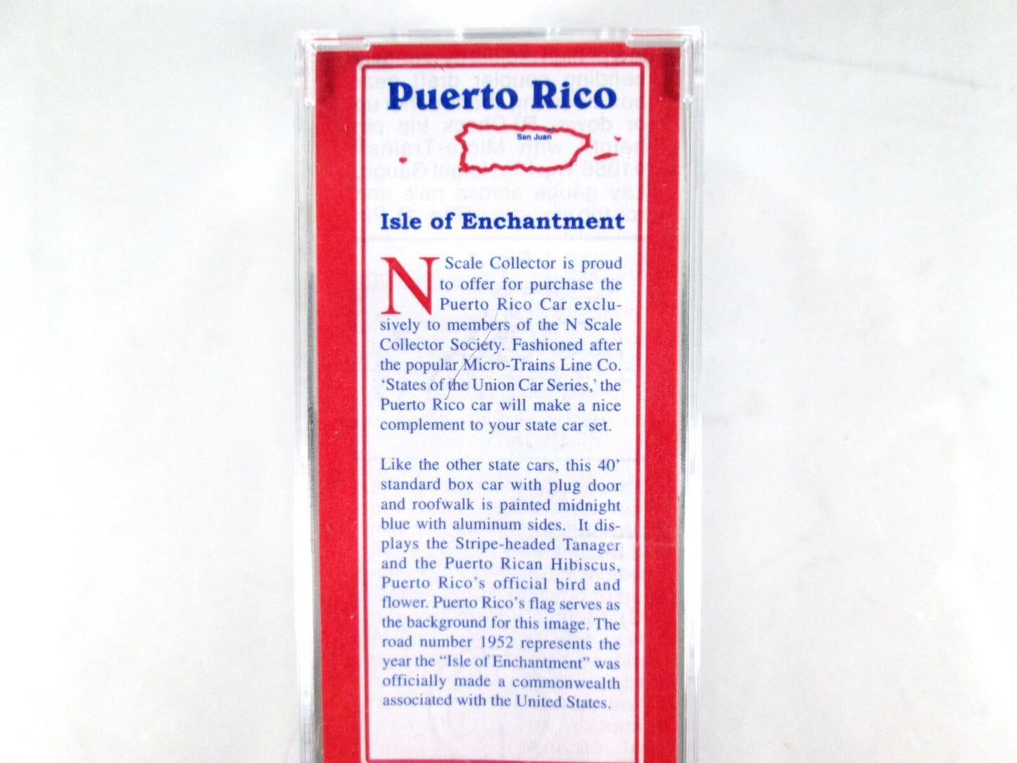 N Scale ***PUERTO RICO*** 40' Box Car, PR 1952 -- Micro Trains Special Run 06-02