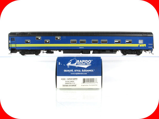 HO Scale ***VIA RAIL CANADA*** Sleeper *Edmonton* #1114 - Rapido 101002, Lighted